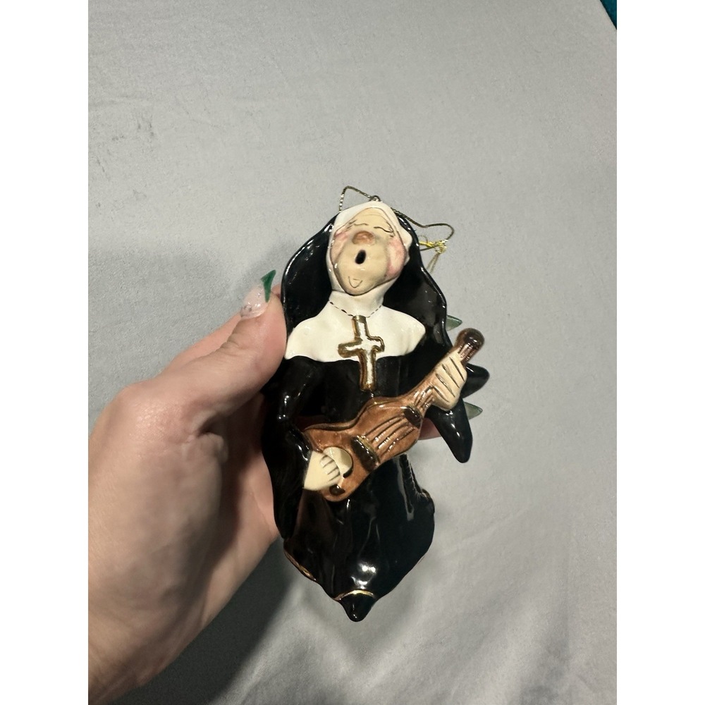 Blue Sky Clayworks Nun Mother Song In My Heart Candle Snuffer Ornament 5"